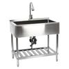 Stainless Steel Kitchen Utility Sink Single Bowl with Faucet Commercial Grade Silver 35.8x23.2 Inch