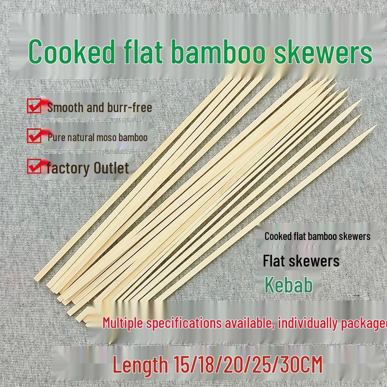 

Japanese Yakitori Large Flat Bamboo Skewers for Grilling - Disposable, Handmade DIY. Flat Skewer: 15cm