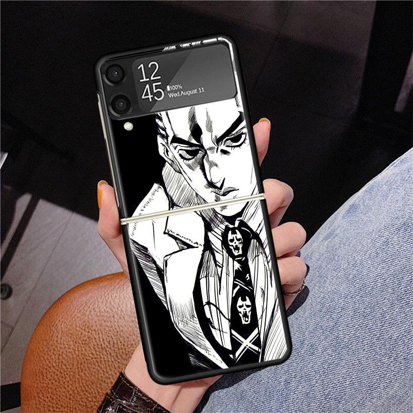 JoJo Kira Yoshikage Killer Queen Phone Case For Samsung Z Flip 7 6 5 4 3 Galaxy ZFlip7 ZFlip6 ZFlip5 ZFlip4 ZFlip3 5G Print Cove