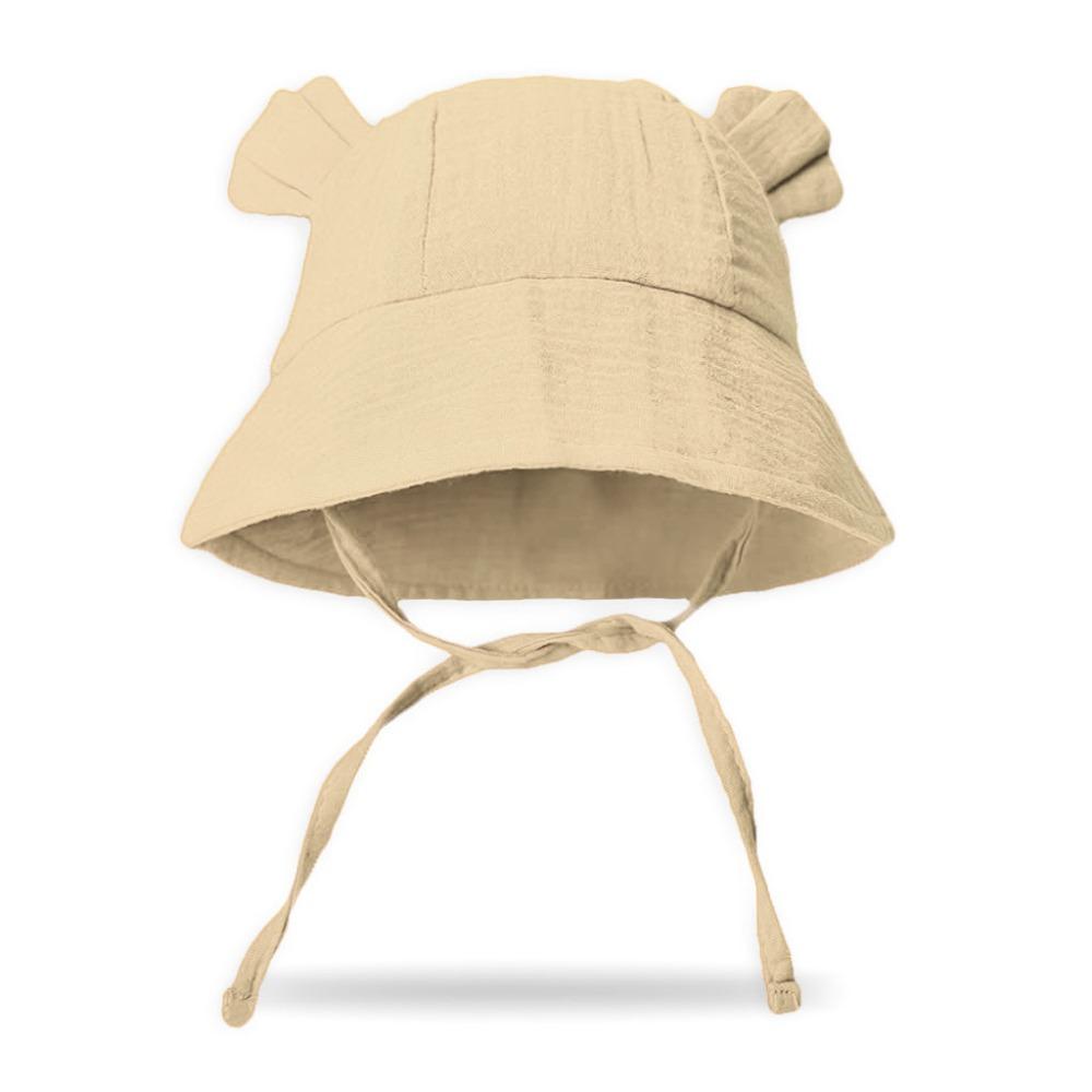 Korean Baby Bear Ear Hat Solid Color Boys Girls Sunhat Cute Baby Bucket Hat  Toddler