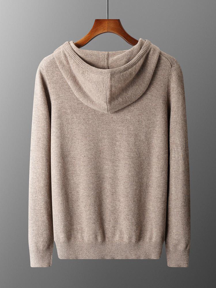 Men's Thick Wool Knit Pullover Hoodie - Autumn/Winter Collection