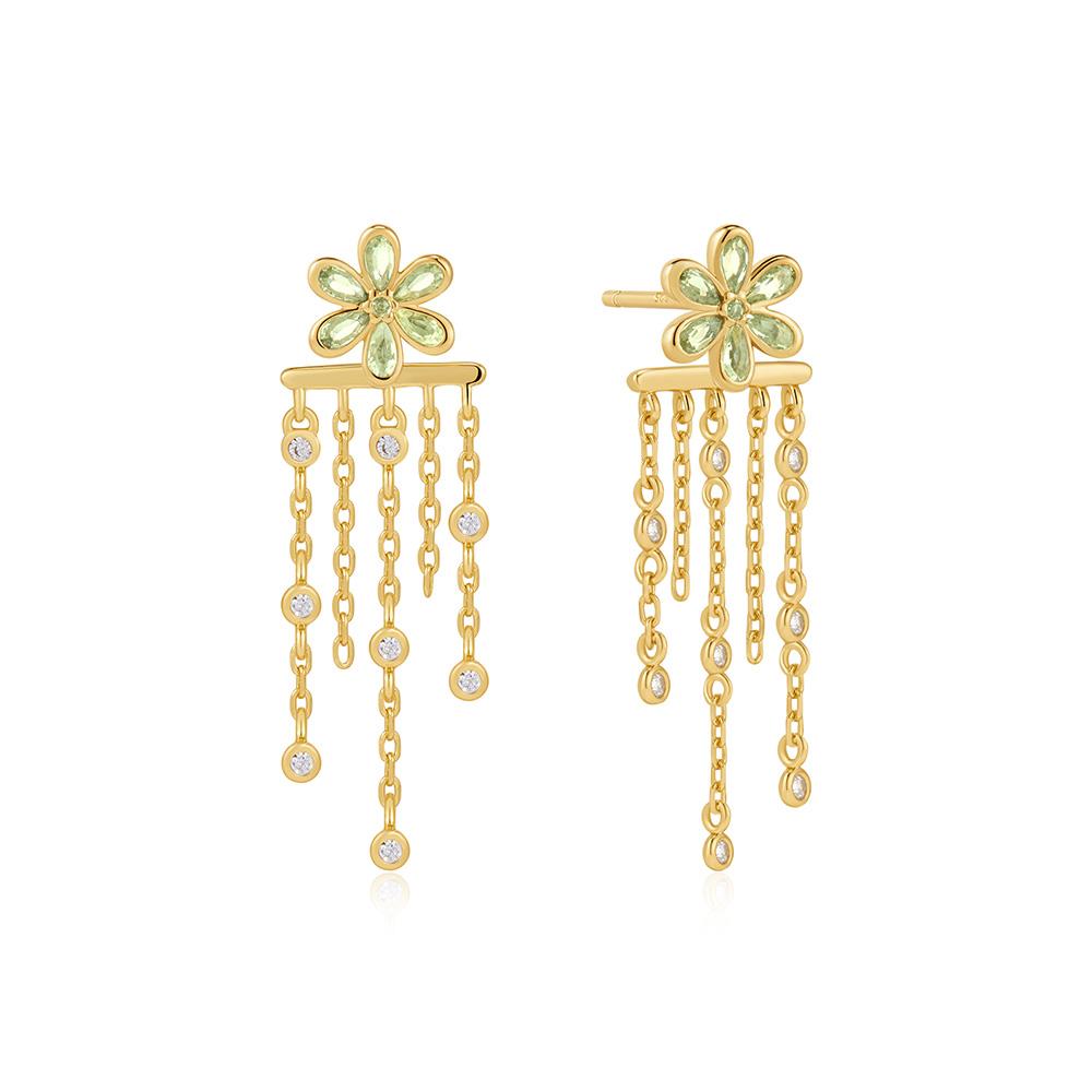 Ania Haie Gold Floral Tassel Drop Stud 925 Silver Earrings E073-05G