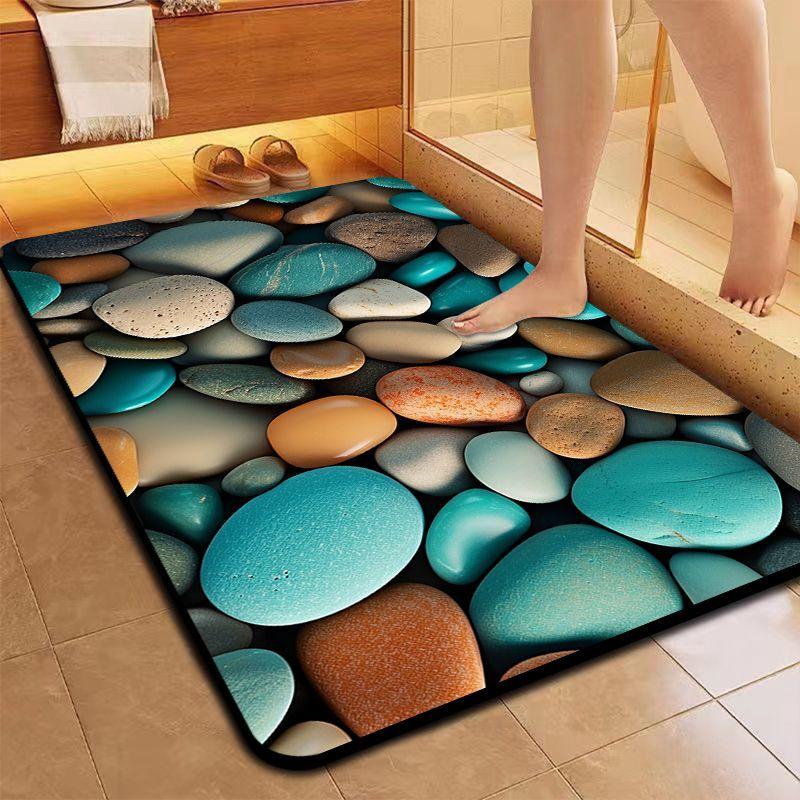 Tappetino da bagno morbido in fango di diatomee ad asciugatura rapida e assorbente d'acqua, tappetino da bagno antiscivolo, tappetino per piedi per bagno/toilette