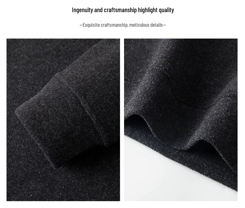 2025 Fall/Winter Men's Faux Two-Piece Sweater - Plus Velvet, Solid Color, Warm Knit Base Layer for Middle-Aged Dads