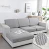 Solid Color Sofa Seat Slipcover Cushion Covers With Elastic Band Thick Jacquard Textured Cushion Covers For Sectional Sofa Slip