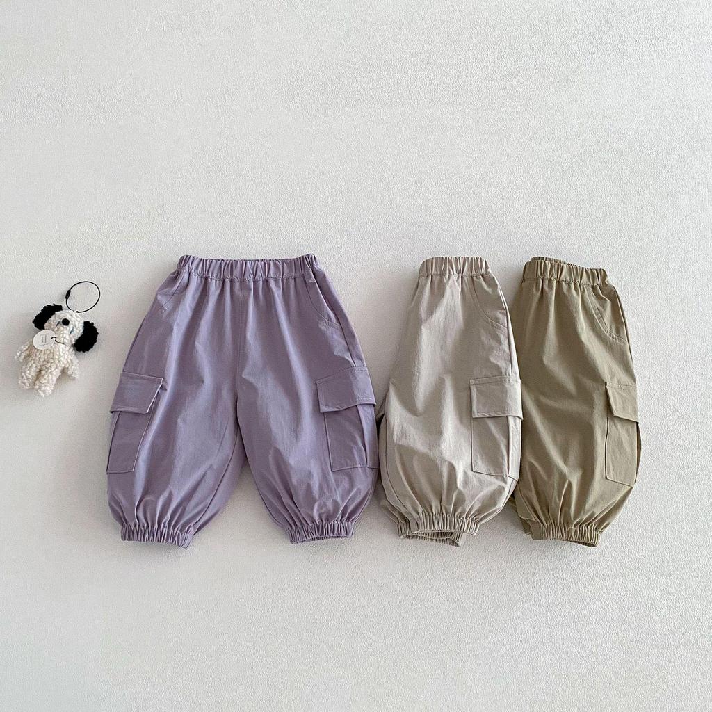 2026 Spring Solid Color Casual Pants for Girls and Boys - Korean Style