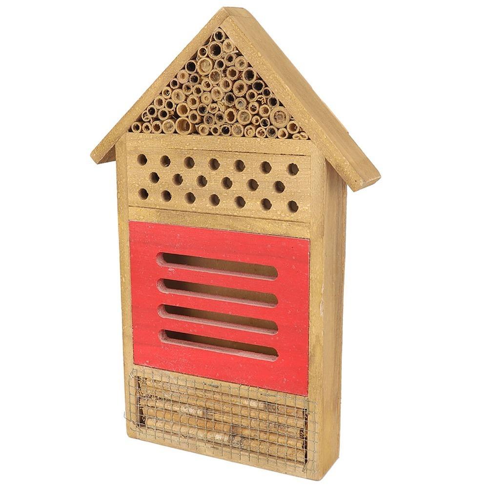 Platane Wood Small Garden Fauna House Non-Toxic Bee Nesting Box Wooden Insect House Garden красный