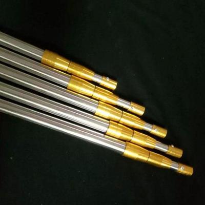 Manche télescopique de épuisette de pêche à manches dorés en acier inoxydable