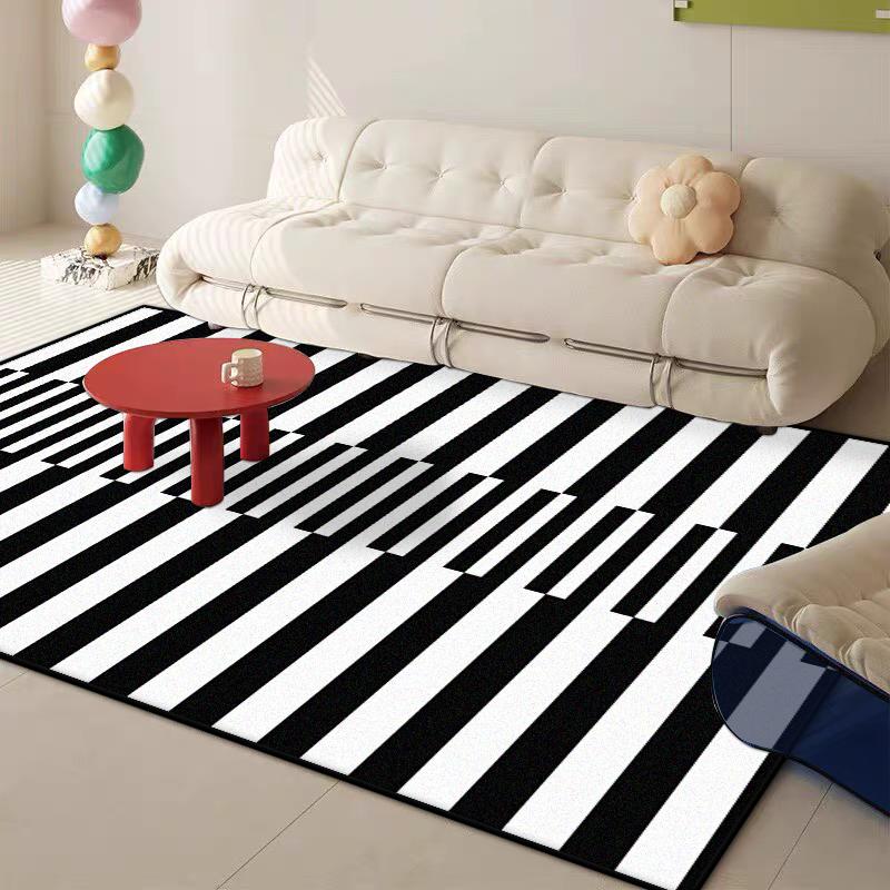 Modern Geometric Style CARPET FOR LIVE ROOM Stripe Decoration Home Sofa Fluffy Soft Rugs Large Size Bedroom Bedside Washable Mat