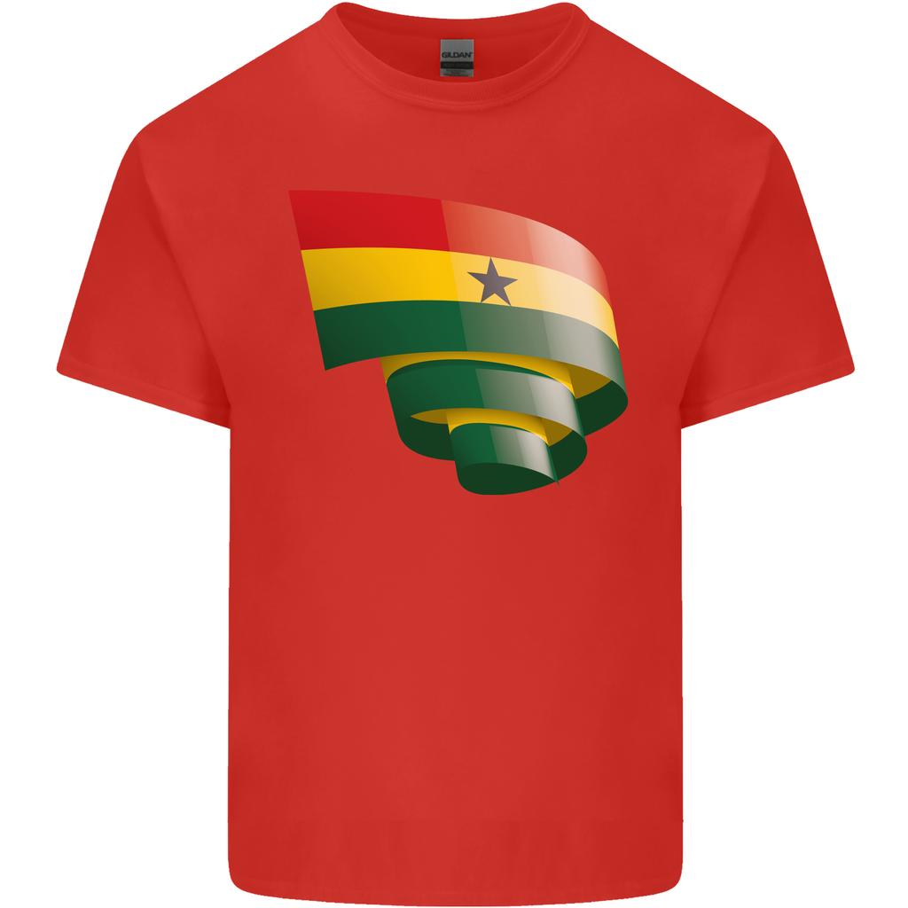 Curled Ghana Flag Ghanaian Day Football Unisexs Light Cotton TShirt