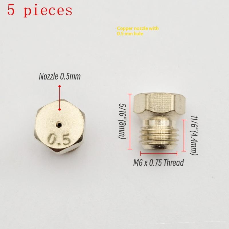 5PCS Brass Burner Gas Hob LPG- Conversion Kits Jets 50 65 70 87 95 Brass Nozzle For Gas Stove Brass Nozzle Propane Injector