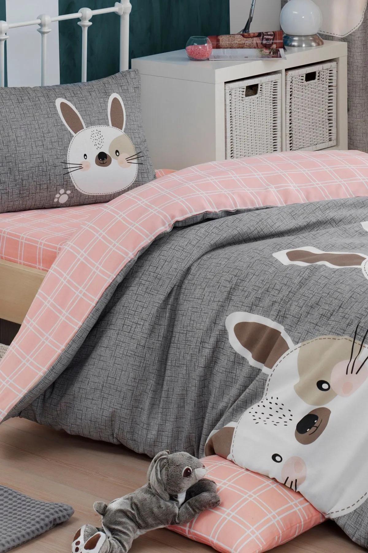 

Easy-to-Iron Duvet Cover Set Single Rabbit