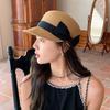 French Bow Straw Cap Summer Equestrian Hat Trendy Woven Straw Cap  Party