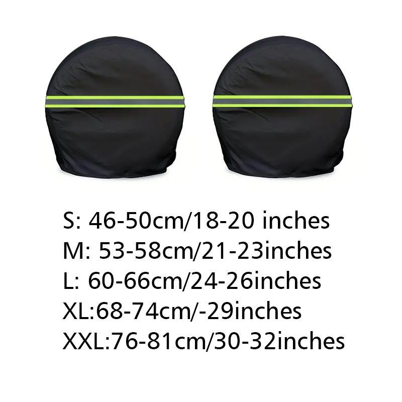 2PC RV Car Tire Protectors Universal With Reflective Strips Better Protection Waterproof Lighting Conditions