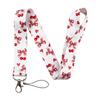 Cute Bow Pattern Lanyard with Clear ID Badge Holder Detachable Durable Strap for Outdoor Activity Pass Office Work Use