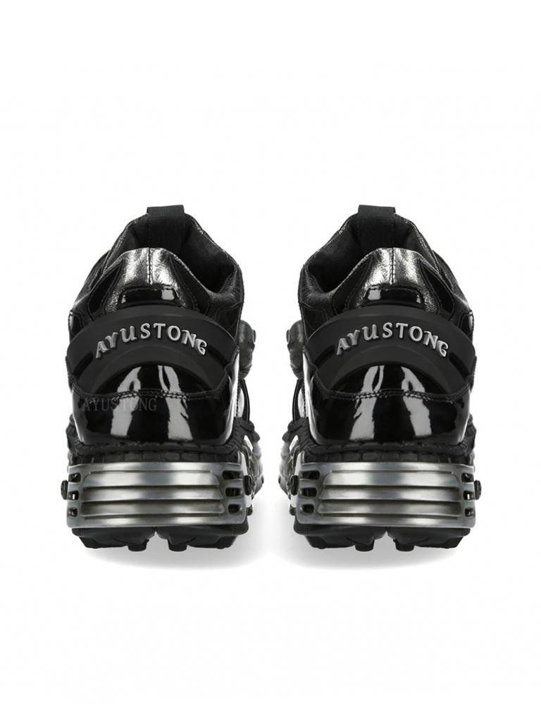 Tank Metal Rivet Iron Chain Short Boots Autumn New Round Street Punk Rock Sports Casual Boot Men/women Graffiti Pumps