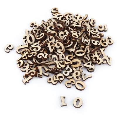 200Pcs Mixed Wooden A-Z Letters 0-9 Numbers Unpaint DIY Decoations Kids Early Learning Toys