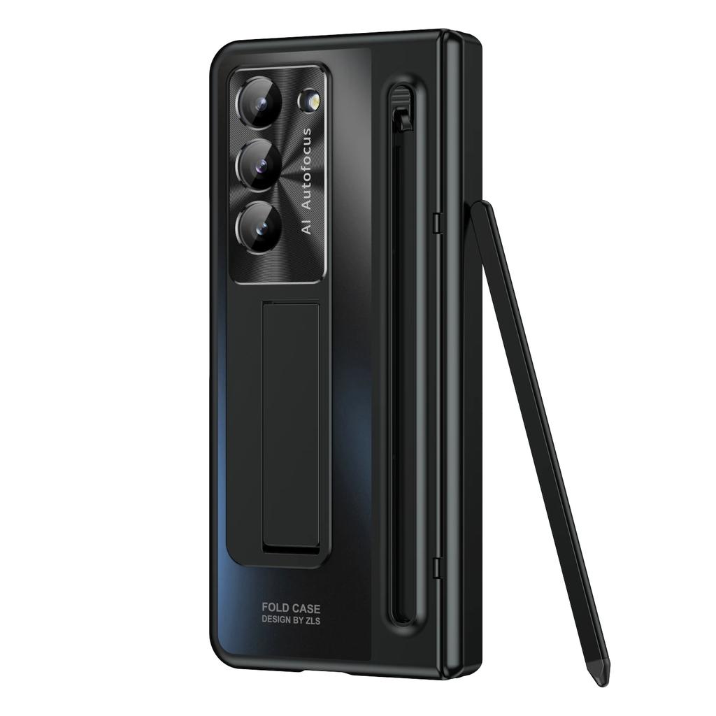 With Touch Pen Case Hinge Magnetic Armor Plating Kickstand 360 Full Protector Folding Cover For Samsung Galaxy Z Fold 6 5 4 3