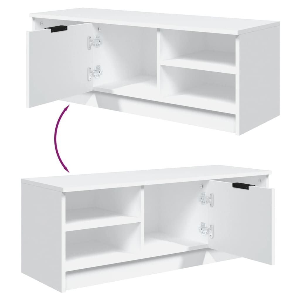 TV Cabinet White 102 x 35.5 x 36.5 cm Particleboard