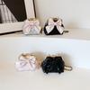 Bow Decoration Solid Color Children Single Shoulder Chain Leather Bag Shoulder