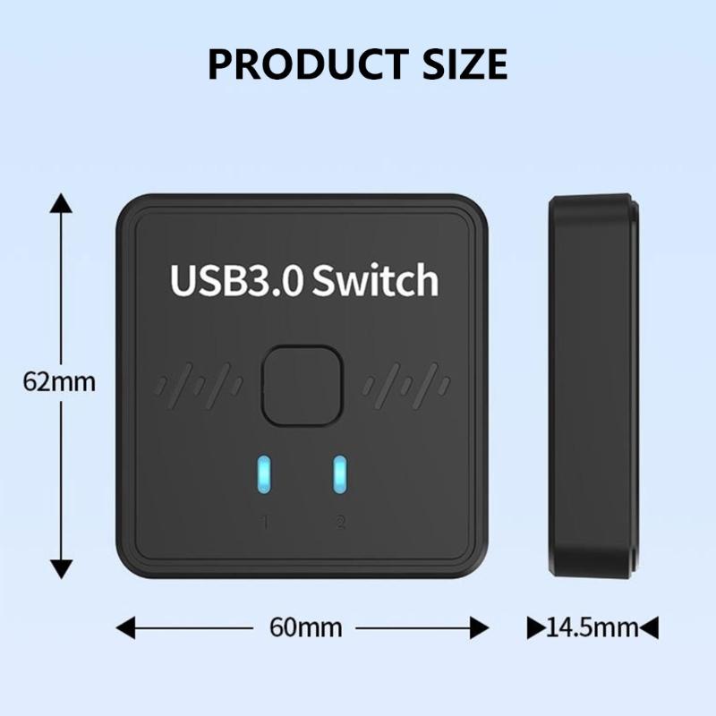 USB3.0 Umschalter 2 Computer teilen Tastatur und Maus Drucker Scanner Webcam 2 in 1 Out/1 in 2 Out USB Umschalter Splitter