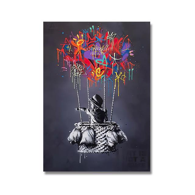 

Горячий мяч, детский граффит, холст, картина, Бэнкси, баллон, девушка, мечта, большие мечты, плакаты, уличные настенные художественные фотографии, Куадрос, домашний декор 30x40cm No Frame