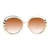 Chloe Design Logo Moda Occhiali da Sole in Metallo Forma Irregolare Occhiali da Sole Unisex Oro Tartaruga CE169S-889