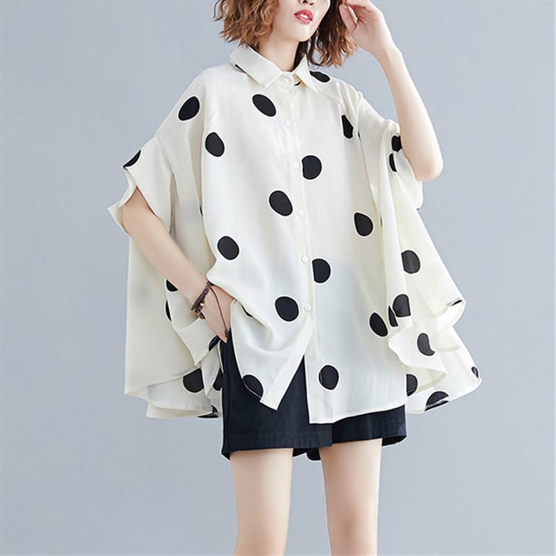 Chiffon Plus Size Damen Lässige, lockere Sommerbluse