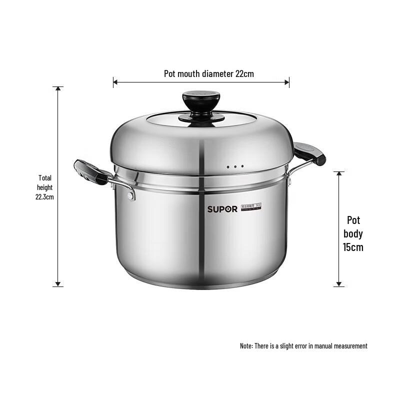 Supor 304 Stainless Steel 22cm Multi-Function Steamer Pot