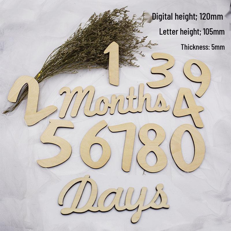 Wooden Baby Milestone Calendar & Photography Props for 100 Days and Monthly Celebrations
