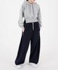 UMM Women'S Snap Button Wide Balloon Sweatpants Navy