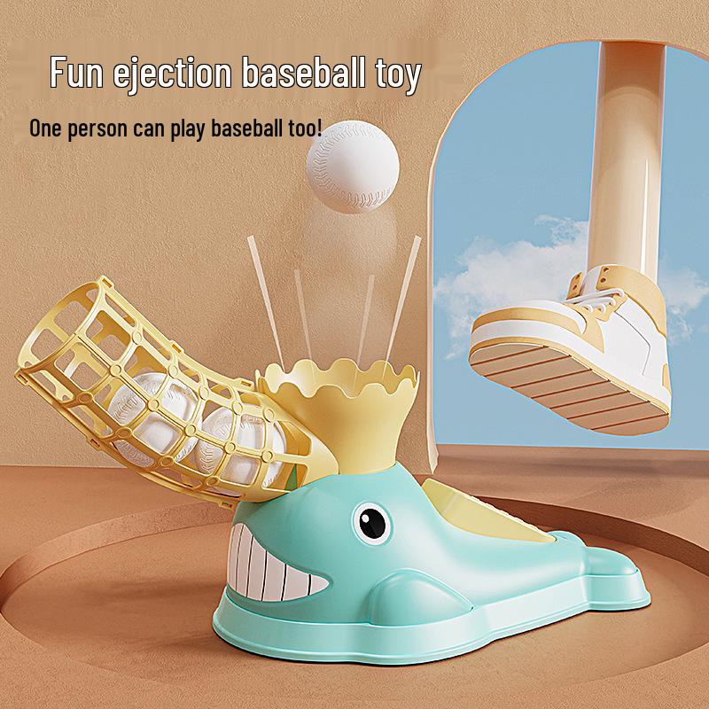 Cartoon Whale Baseball Launcher Set: Parent-Child Indoor/Outdoor Sports Toy