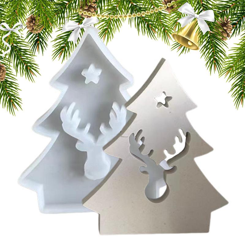 Christmas Tree Mold Candle Holder Making Mould Silicone Plaster Molds Resin Candle Holder Mold Cement Mould Epoxy Casting Molds