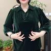 Herbst Damen Übergröße Samtbluse Locker Weicher Pullover Langarm Samtbluse