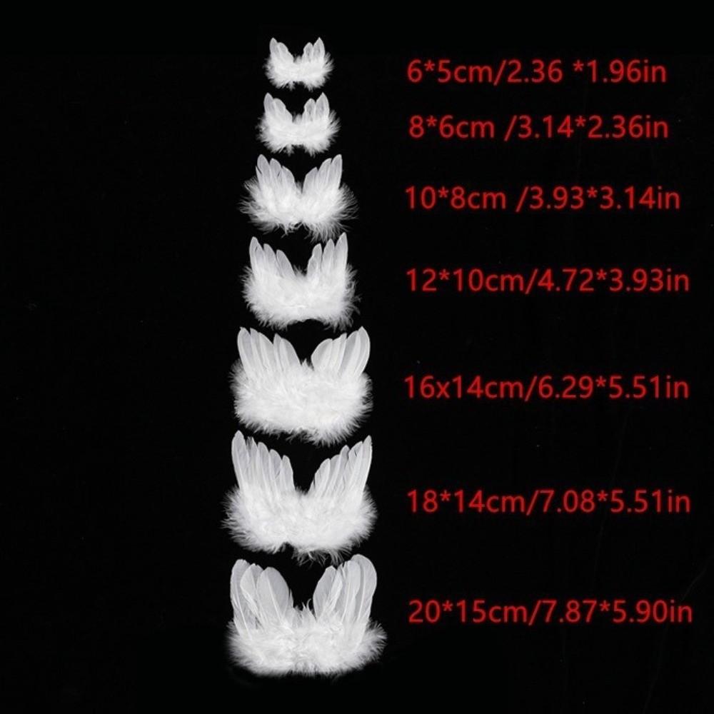 5Pcs White Feather Angel Wings Hanging Christmas Tree Ornaments Christmas Tree Decor
