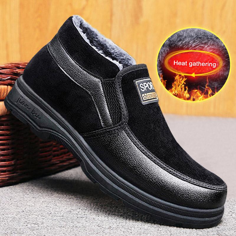 Herrskor Nya Vinterstövlar för Män Snöstövlar Casual Herr Vinterstövlar Utomhussneakers Pälsfodrade Varma Herrskor chaussure homme