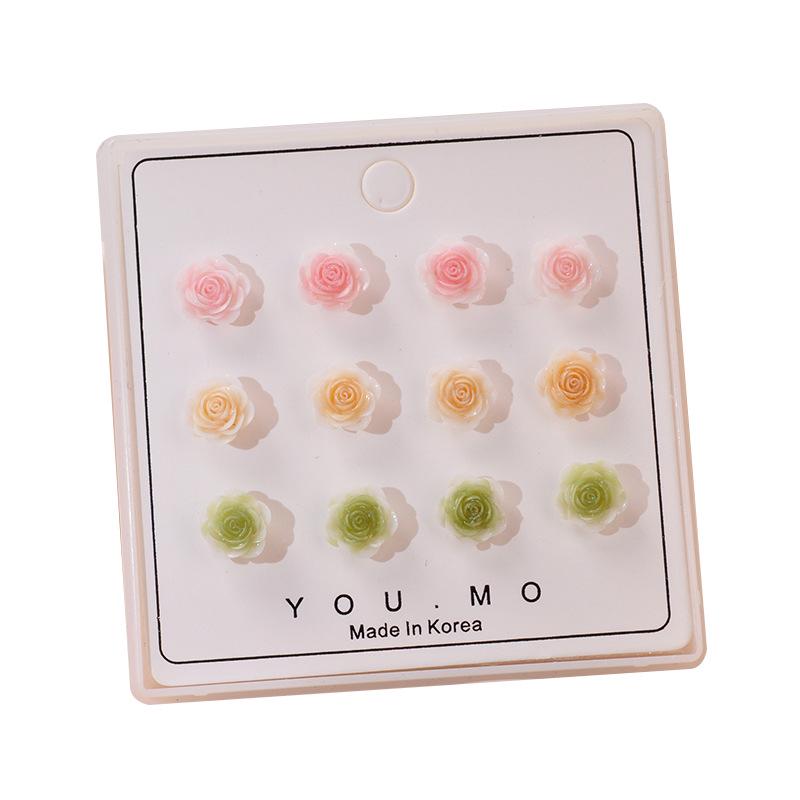 Ohrstecker aus Rosenharz: Hypoallergenes Damen Schmuckset