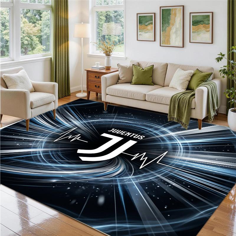 Juventus FC Design Crystal Velvet Rug Soft Decorative Mat for Bedroom Entrance