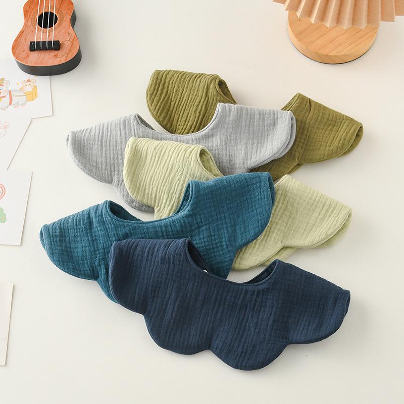 Śliniak dla niemowląt z czystej bawełny w stylu koreańskim, jednolity kolor, dwustronny, zapobiegający ulewaniu, Klasa A