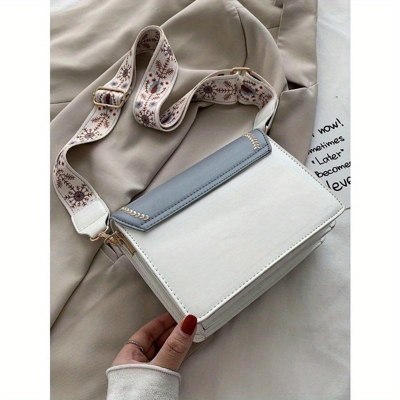 Fashionable Bag For Women, Versatile New Crossbody Bag, Casual, Color Block, Small Square Bag, Wide Strap, For Party Date School Outdoor Gift Fashion