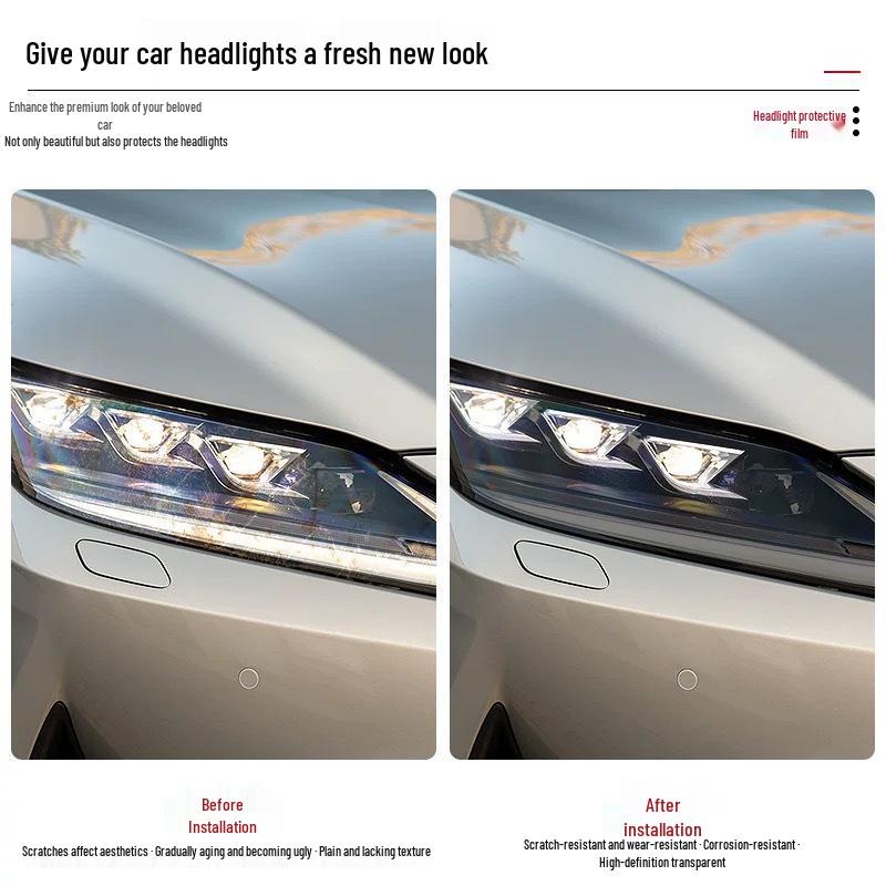 Transparent Smoked Protective Headlight Film for Lexus CT200, ES, RX, UX, IS, NX, LX