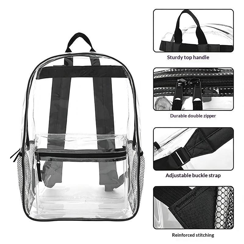 Klarer Wasserdichter Rucksack 1 Stück PVC Transparente Tasche Stadionzugelassen für Baseballspiele Arbeit Konzerte