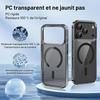 Coque pour iPhone 18 Pro Max, Antichoc Anti-Rayures avec Anneau Magnétique - Noir Translucide