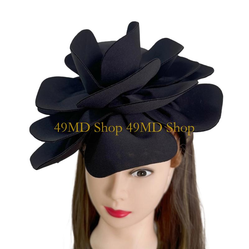49MD Fabric Flower Headbands Bold Evening Event Hair Accessory Hairpiece Stylish Design