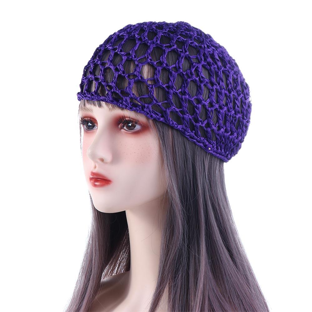

Women Fashion Sleeping Crochet Cover Handmade Hair Net Snood Mesh Cap Net Hat фиолетовый