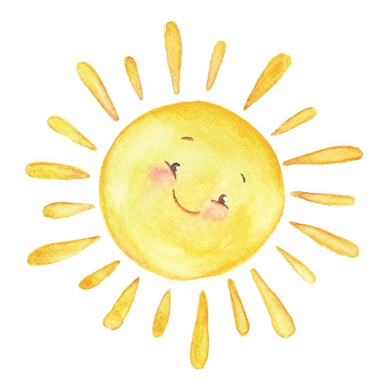 Cartoon Gemalt Regenbogen Sonne Schlafzimmer Veranda Zuhause Wand Hintergrund Wandaufkleber