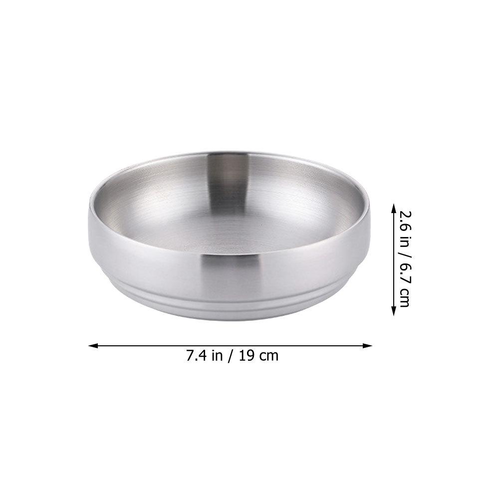 Stainless Steel Cold Noodle Round Reusable Serving Bowl For Salad Fruit Dessert Kitchen Food Supplies Mixing Noodle Bowl