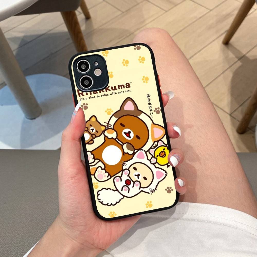Cute Cartoon R-Rilakkuma Phone Case For IPhone 14 11 12 13 Mini Pro Max 8 7 Plus X XR XS MAX Translucent Matte Cover