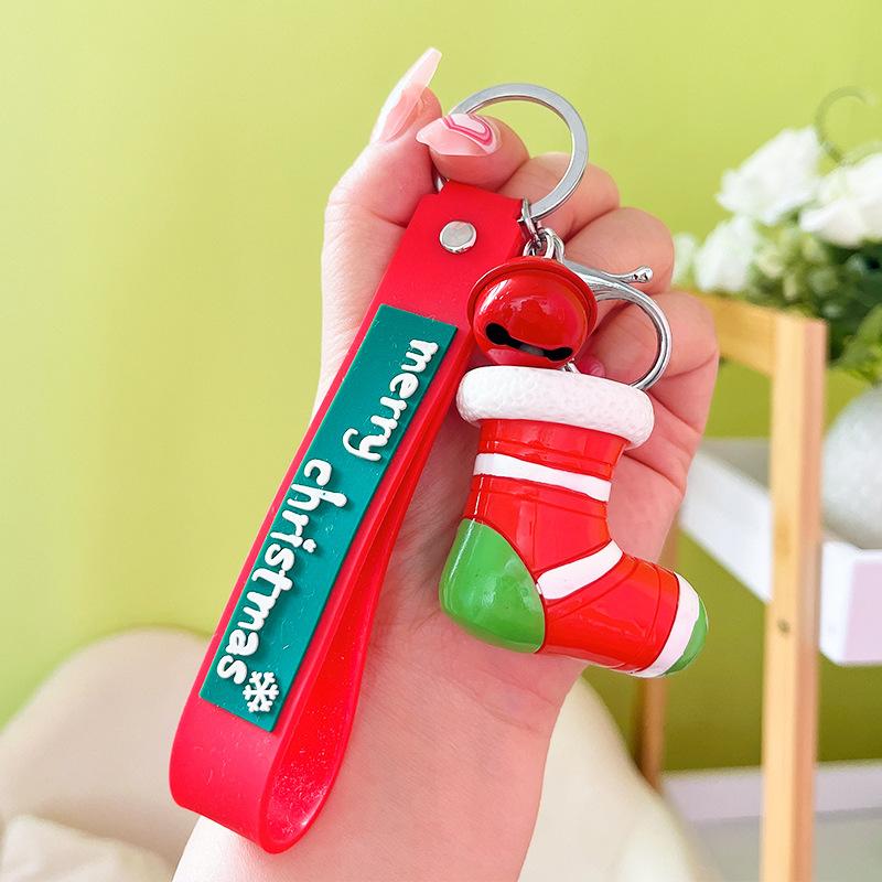 Creative Santa Claus nøkkelring bil skolesekk for kvinner Nydelig nøkkel anheng Cartoon Doll Bag Anheng