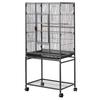 VEVOR Bird Cage, 625 x 425 x 1370 mm, Flat Top, Wrought Iron Bird Flight Cage with Perches, Slide-Out Tray and Plastic Feeders, Casters, for Parrot